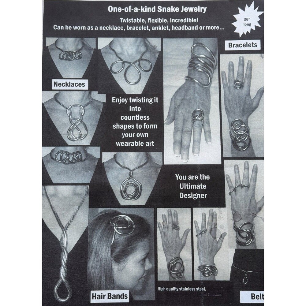 Chunky Snake Jewelry Twistable High Quality Stainless Steel Necklace Bracelet